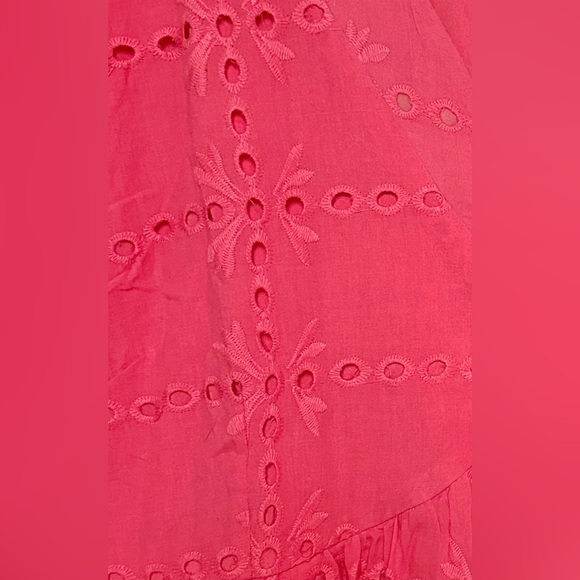 💖Davi & Dani Bright Pink Eyelet Babydoll Style Dress, Fully Lined- size 2XL - Picture 4 of 11